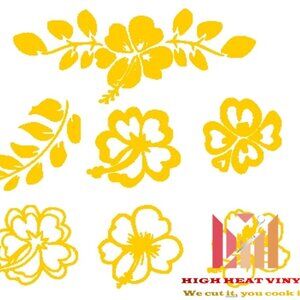 High Heat Duracoat Vinyl Stencil 10" x 12" - Hibiscus styling